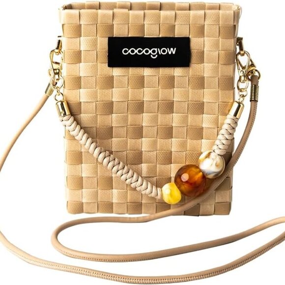 Chic Hand-Woven Khaki Crossbody Bag - Lightweight & Stylish Everyday Purse - Picture 1 of 7